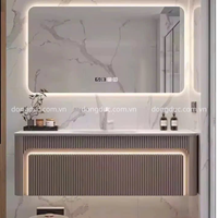 Tủ gương đèn LED kết hợp tủ chậu lavabo kích thước 80x50cm